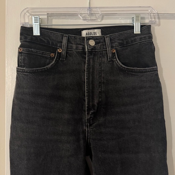 AGOLDE High Rise Stovepipe Metal Washed Black Denim Jeans 24 NWOT A9096-1372 - Picture 7 of 13